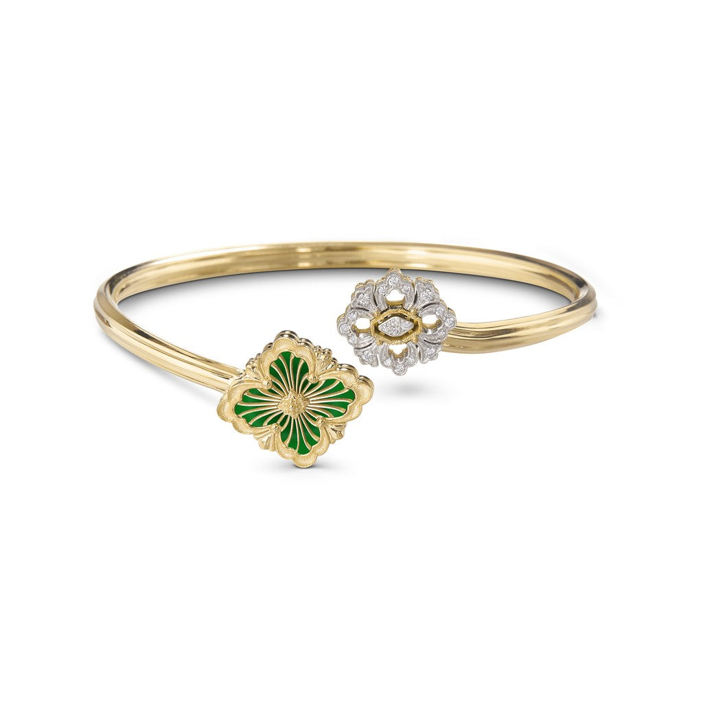 [OAK JURI]OPERA TULLE  GOLD BRACELET WITH ENAMEL BACKGROUND