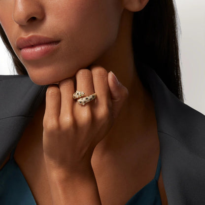 [OAK JURI]PANTHERE DOUBLE HEADED FULL DIAMOND  RING