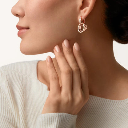 [OAK JURI]LOVE 3.3MM DANGLE HALF DIAMOND EARRINGS