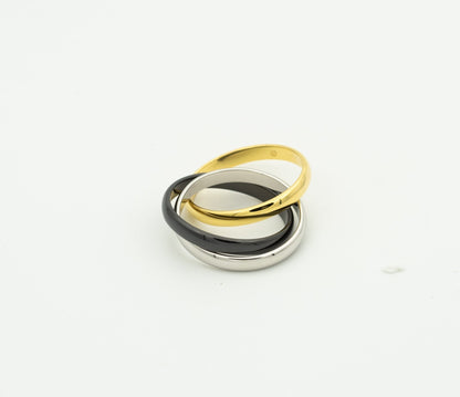 [OAK JURI]TRINITY RING BLACK GOLD SILVER