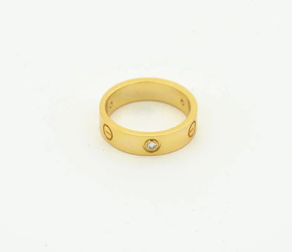 [OAK JURI]LOVE RING 4MM 1 DIAMOND GOLD