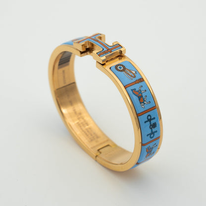 [OAK JURI]H PINK GOLD BRACELET BLUE CERAMIC