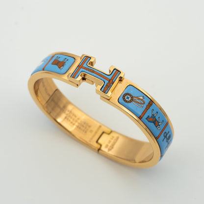 [OAK JURI]H PINK GOLD BRACELET BLUE CERAMIC