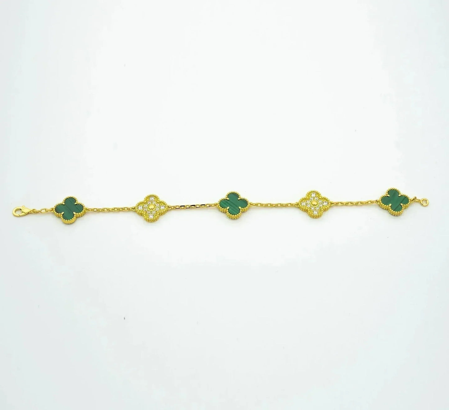 [OAK JURI] CLOVER 5 MOTIF MALACHITE BRACELET COLLECTION