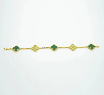 [OAK JURI] CLOVER 5 MOTIF MALACHITE BRACELET COLLECTION
