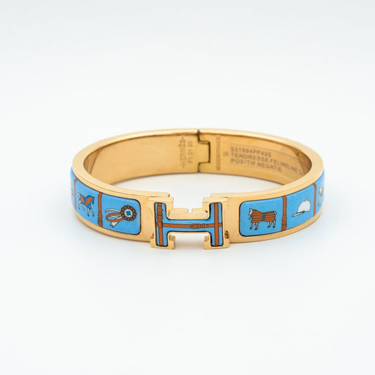 [OAK JURI]H PINK GOLD BRACELET BLUE CERAMIC