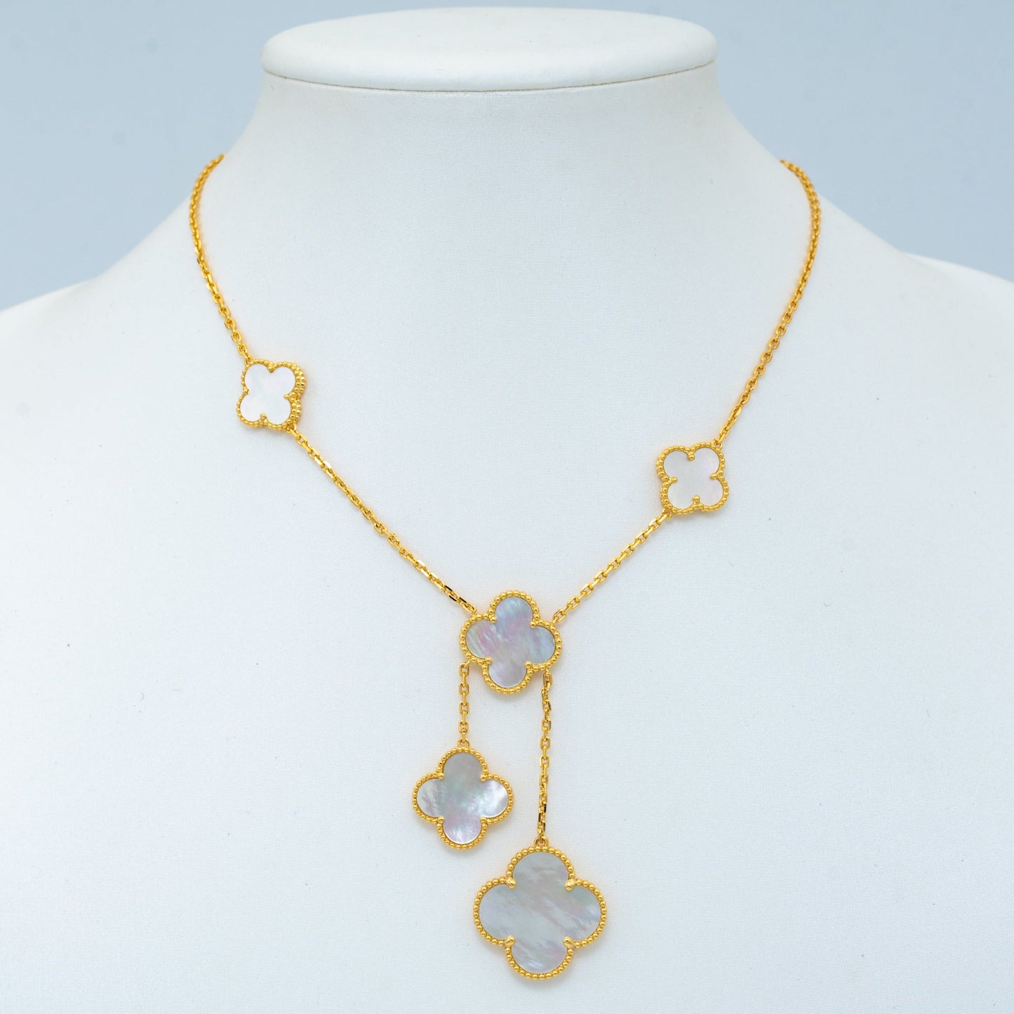 [OAK JURI]CLOVER MOTHER OF PEARL NECKLACE 6 MOTIF