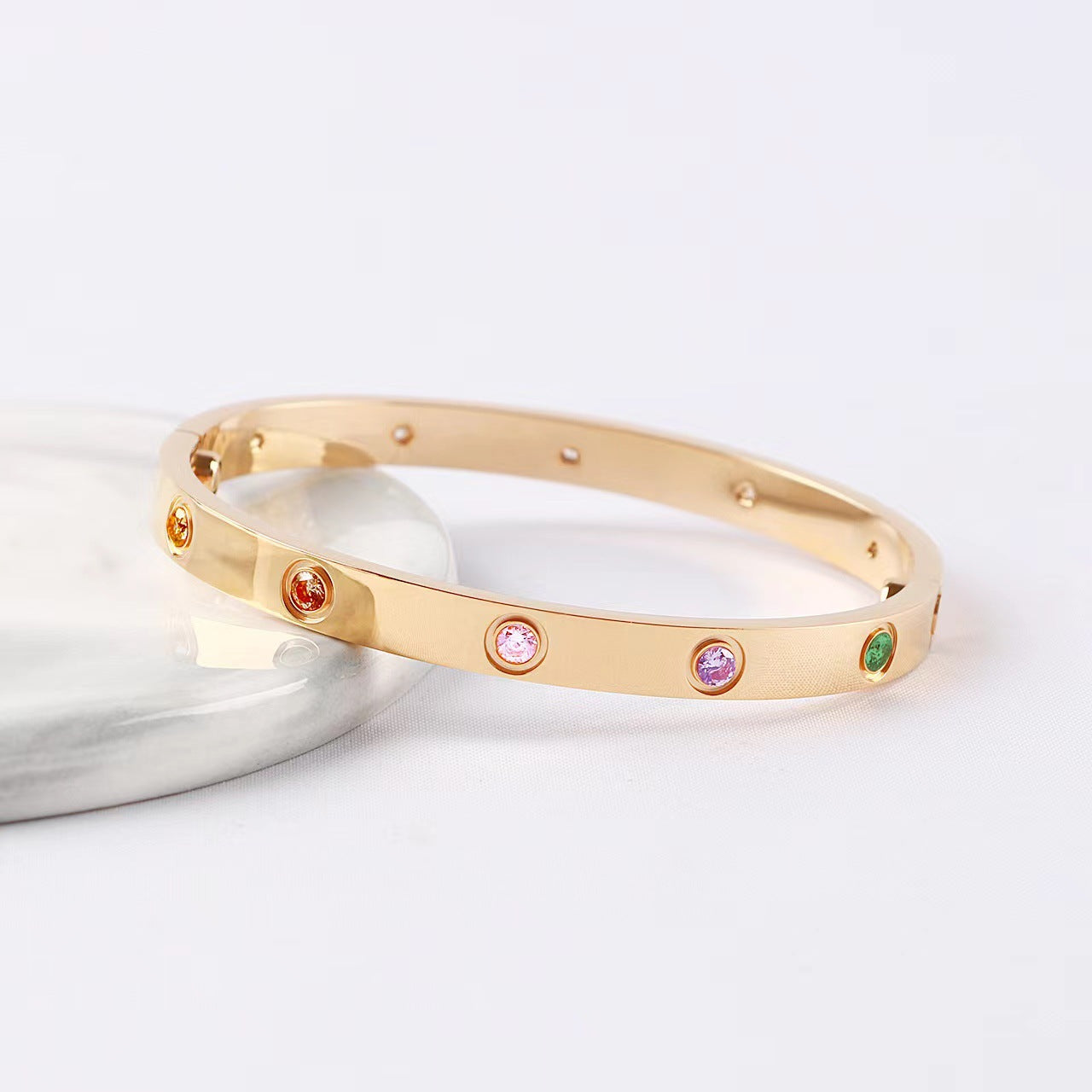 [OAK JURI]2026 RAINBOW LOVE BRACELET 6.1MM  10 DIAMONDS