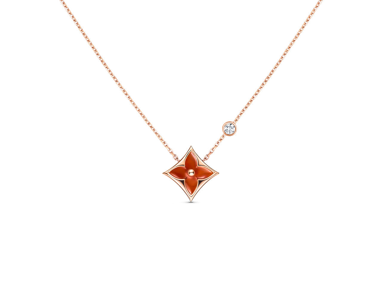 [OAK JURI]STAR NECKLACE PINK GOLD 1 DIAMOND