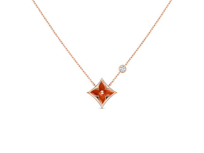 [OAK JURI]STAR NECKLACE PINK GOLD 1 DIAMOND