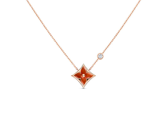 [OAK JURI]STAR NECKLACE PINK GOLD 1 DIAMOND
