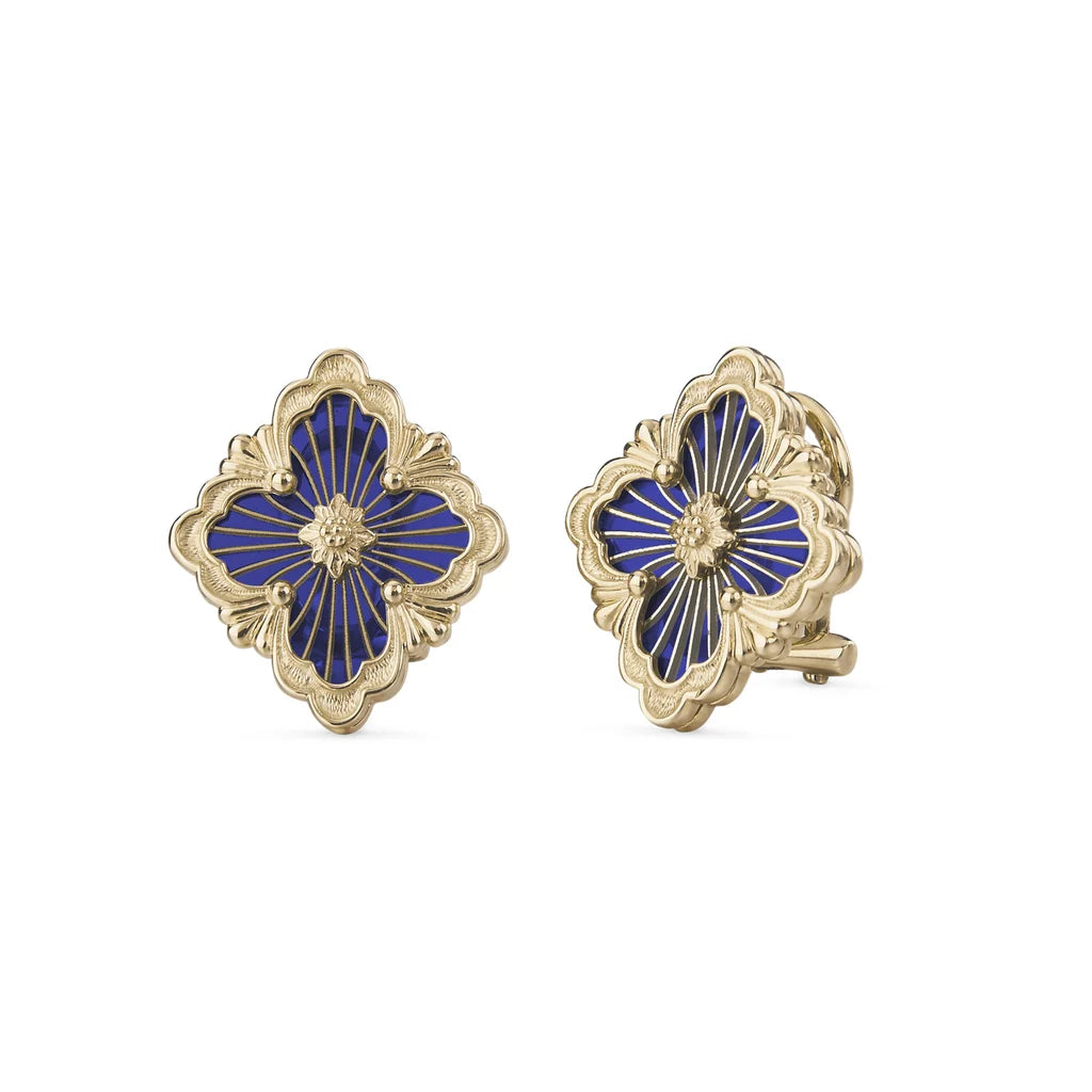 [OAK JURI]OPERA TULLE GOLD BUTTON EARRINGS ENAMELED ELEMENT