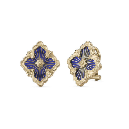 [OAK JURI]OPERA TULLE GOLD BUTTON EARRINGS ENAMELED ELEMENT
