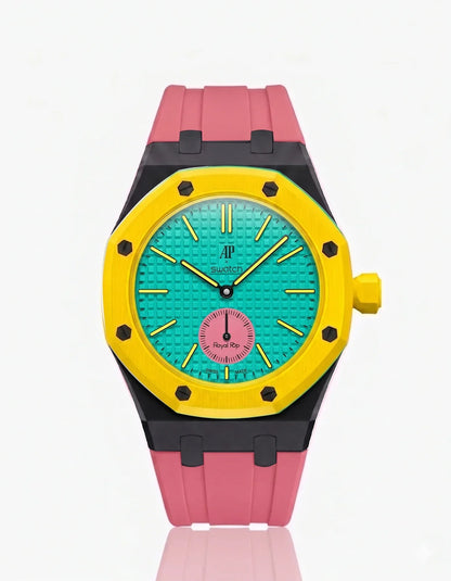 Silicone Strap & Bioceramic Case  Royal Pop Otg Roz(Customize  Colors)