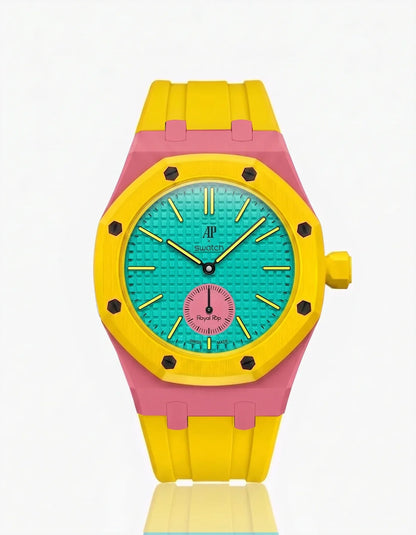 Silicone Strap & Bioceramic Case  Royal Pop Otg Roz(Customize  Colors)