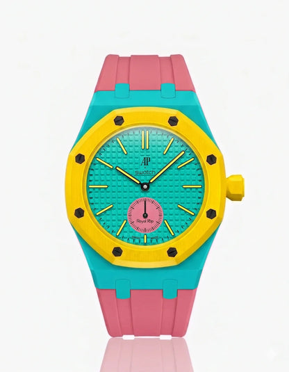 Silicone Strap & Bioceramic Case  Royal Pop Otg Roz(Customize  Colors)
