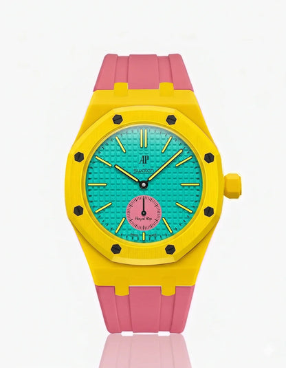 Silicone Strap & Bioceramic Case  Royal Pop Otg Roz(Customize  Colors)