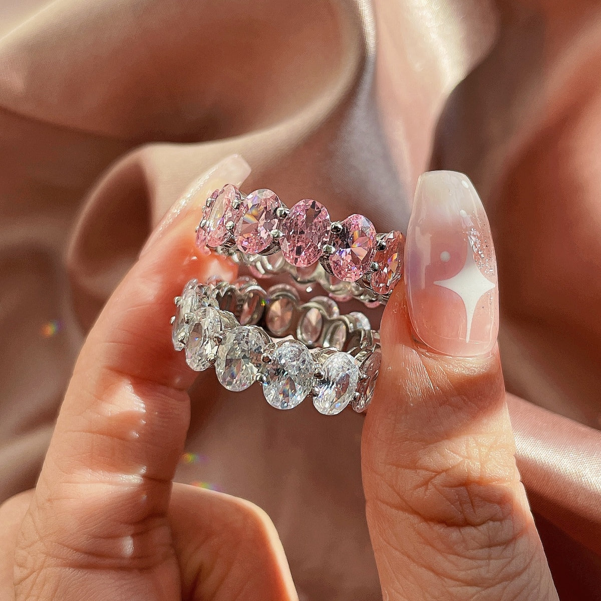 [OAK JURI]Dainty Elongated Cushion Cut Tennis Ring