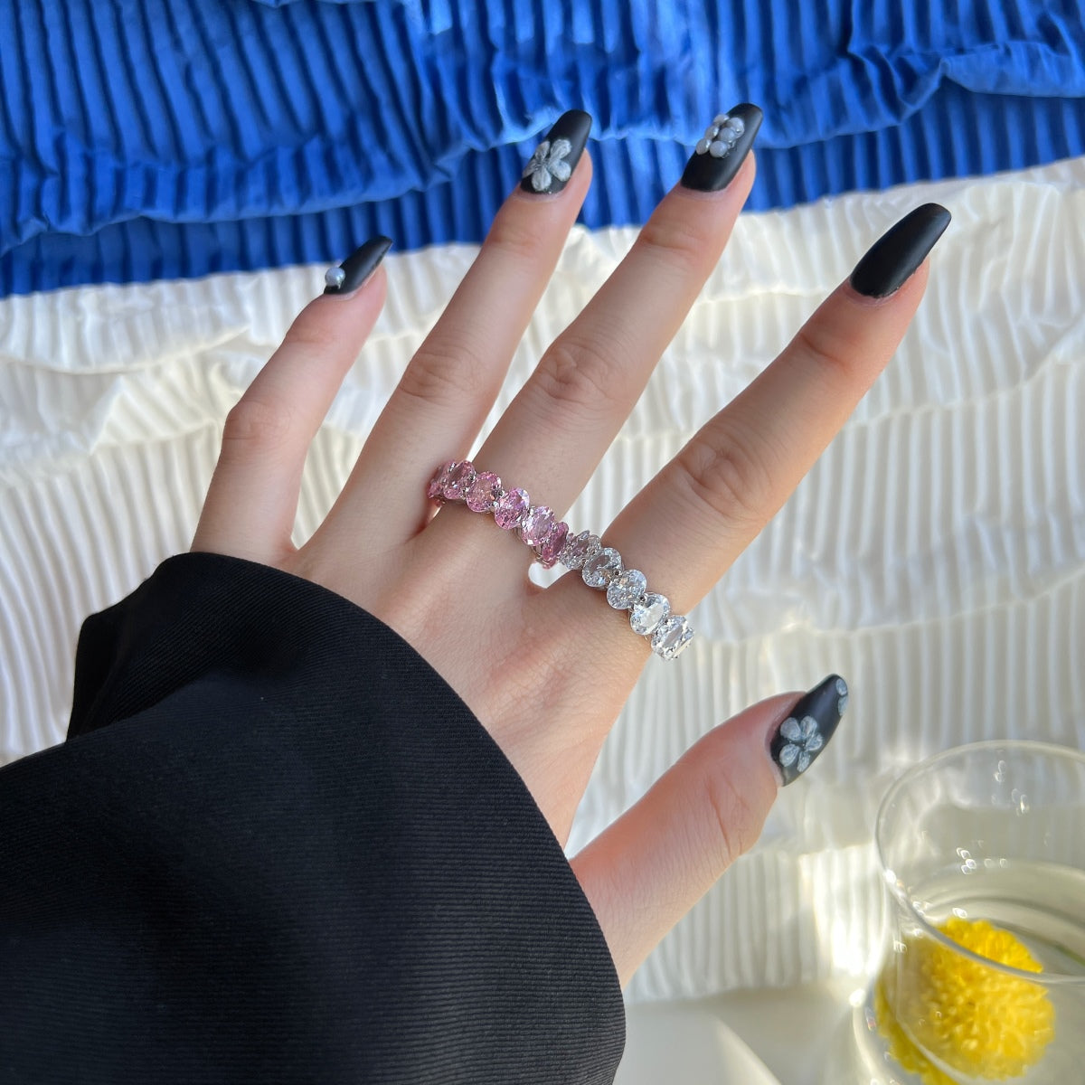 [OAK JURI]Dainty Elongated Cushion Cut Tennis Ring