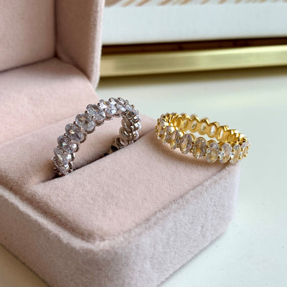 [OAK JURI]Ornate Oval Cut Tennis Ring