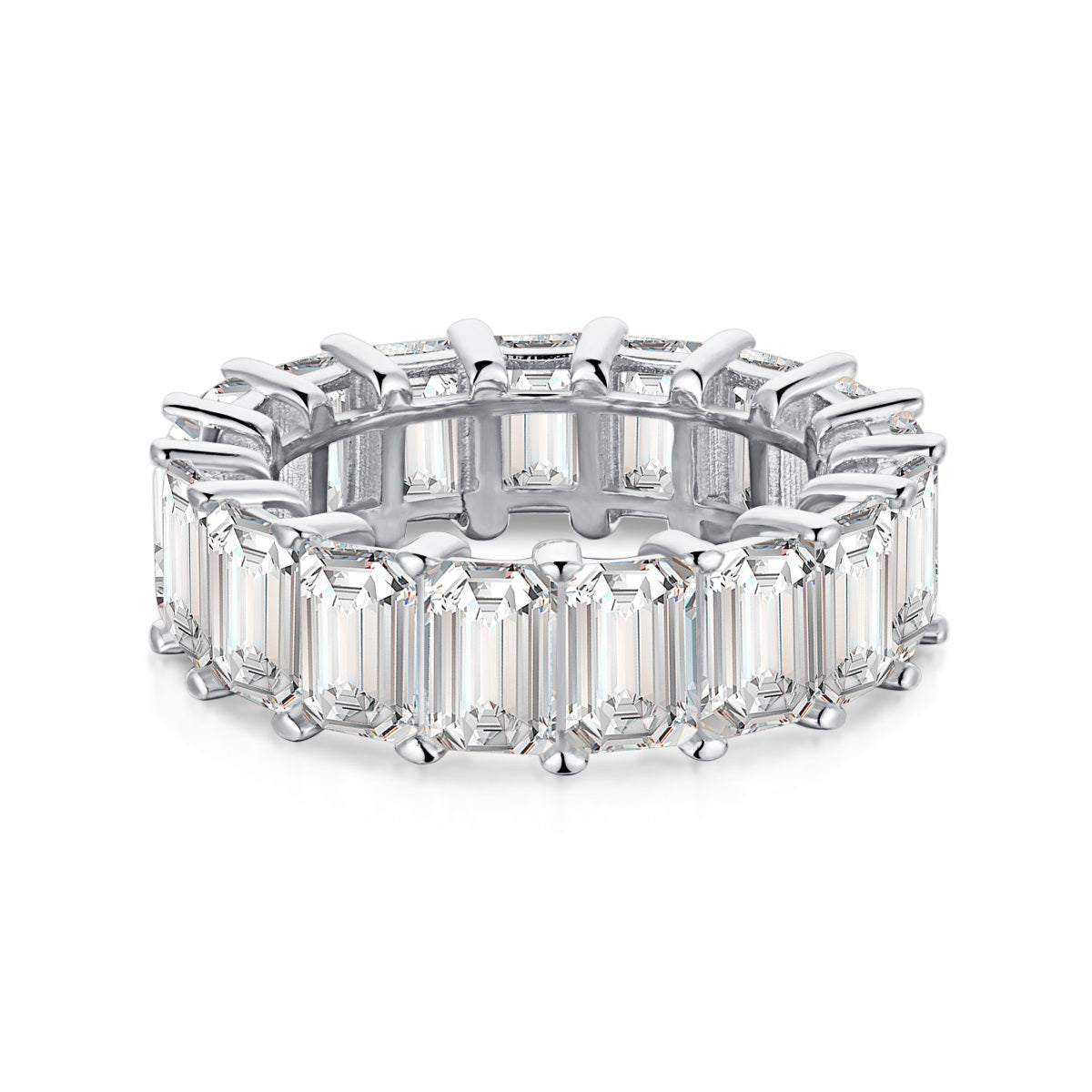 [OAK JURI]0.75 Carat Elegant Emerald Cut Tennis Ring