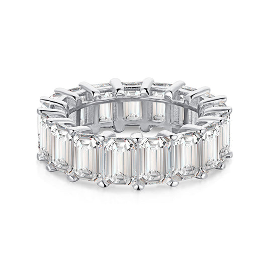 [OAK JURI]0.75 Carat Elegant Emerald Cut Tennis Ring