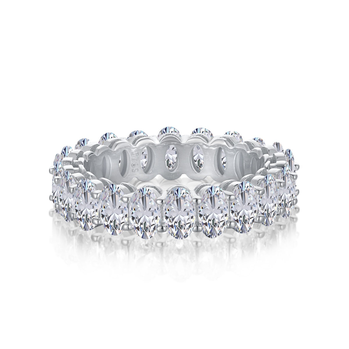 [OAK JURI]Ornate Oval Cut Tennis Ring