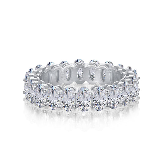 [OAK JURI]Ornate Oval Cut Tennis Ring