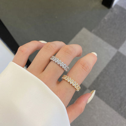 [OAK JURI]Ornate Oval Cut Tennis Ring