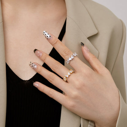 [OAK JURI]Delicate Multi Cut Ring
