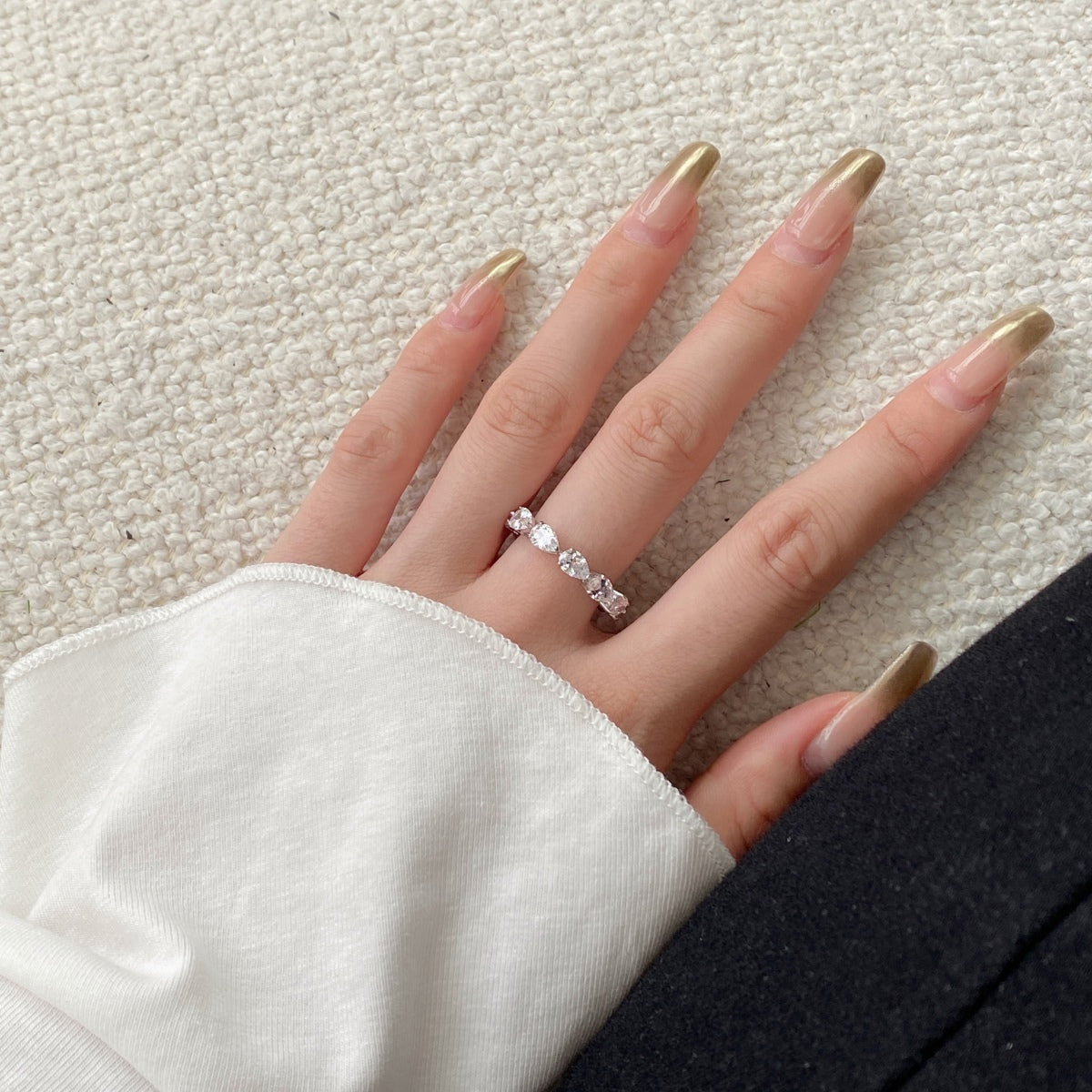 [OAK JURI]Exquisite Pear Cut Tennis Ring