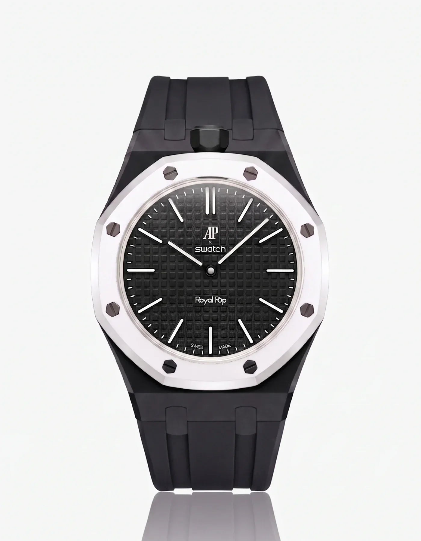 Silicone Strap & Bioceramic Case Royal Pop Ocho Negro(Customize  Colors)