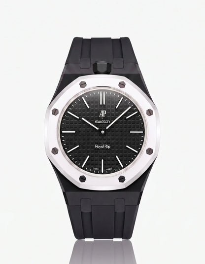 Silicone Strap & Bioceramic Case Royal Pop Ocho Negro(Customize  Colors)