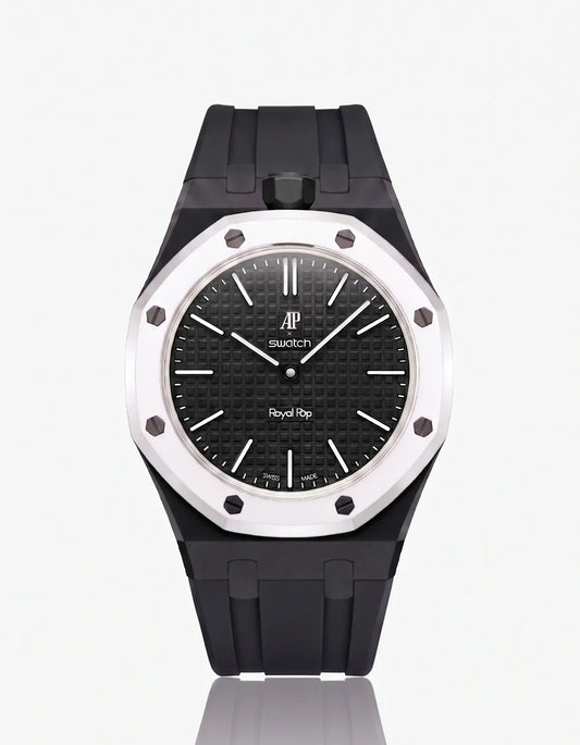 Silicone Strap & Bioceramic Case Royal Pop Ocho Negro(Customize  Colors)