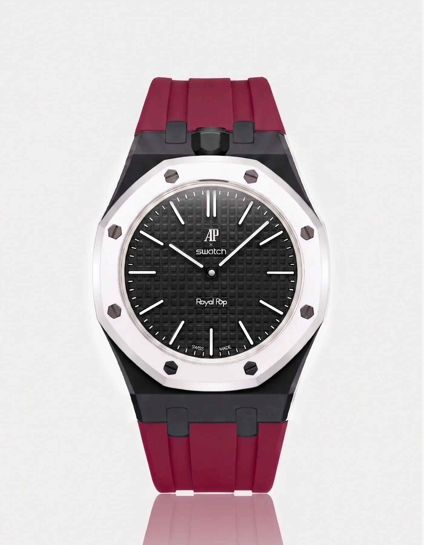 Silicone Strap & Bioceramic Case Royal Pop Ocho Negro(Customize  Colors)