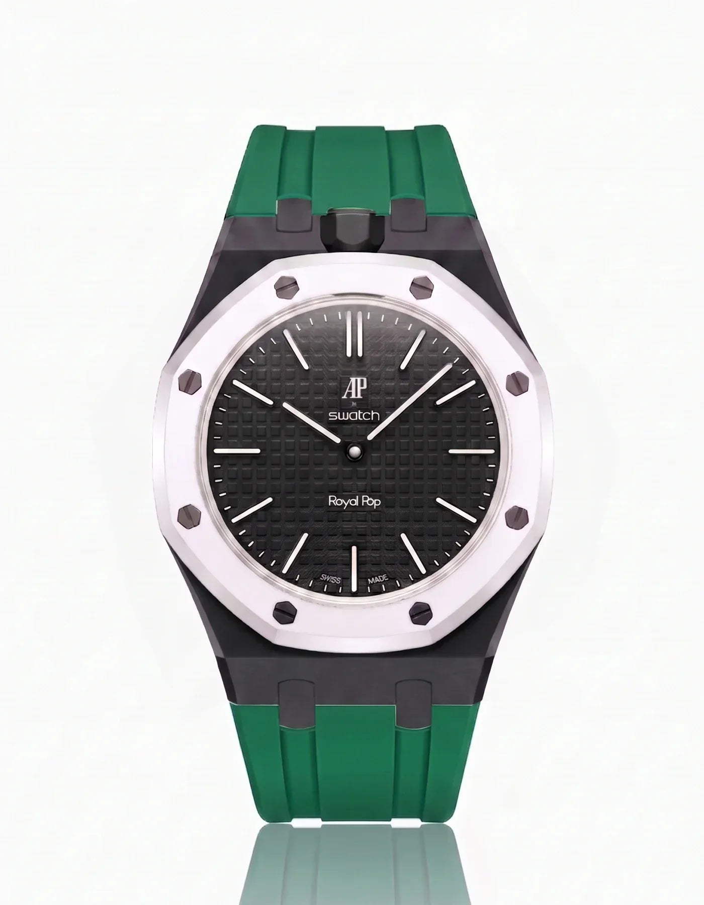 Silicone Strap & Bioceramic Case Royal Pop Ocho Negro(Customize  Colors)