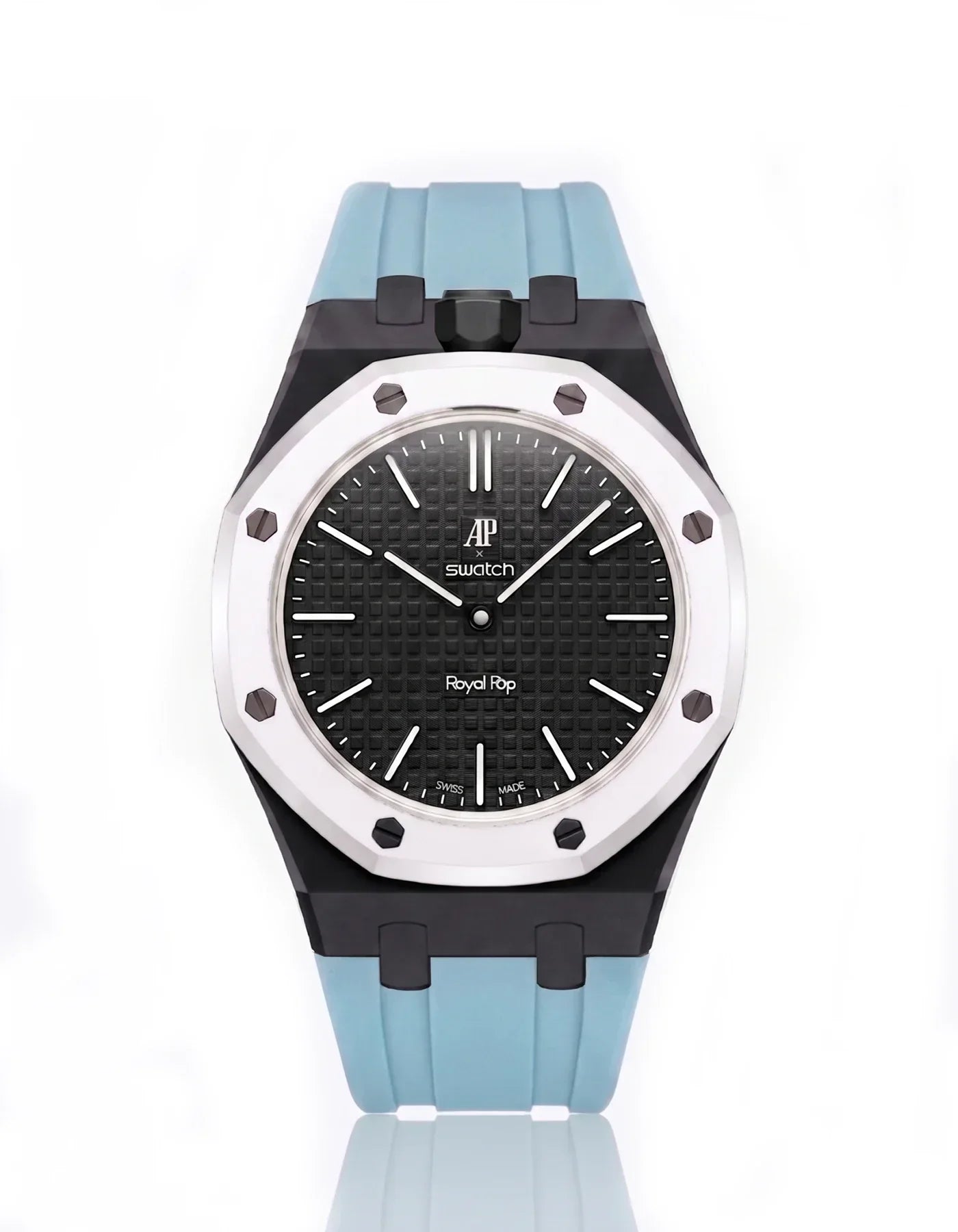 Silicone Strap & Bioceramic Case Royal Pop Ocho Negro(Customize  Colors)