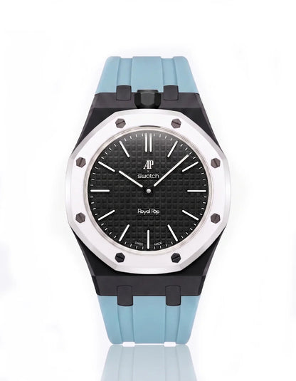 Silicone Strap & Bioceramic Case Royal Pop Ocho Negro(Customize  Colors)