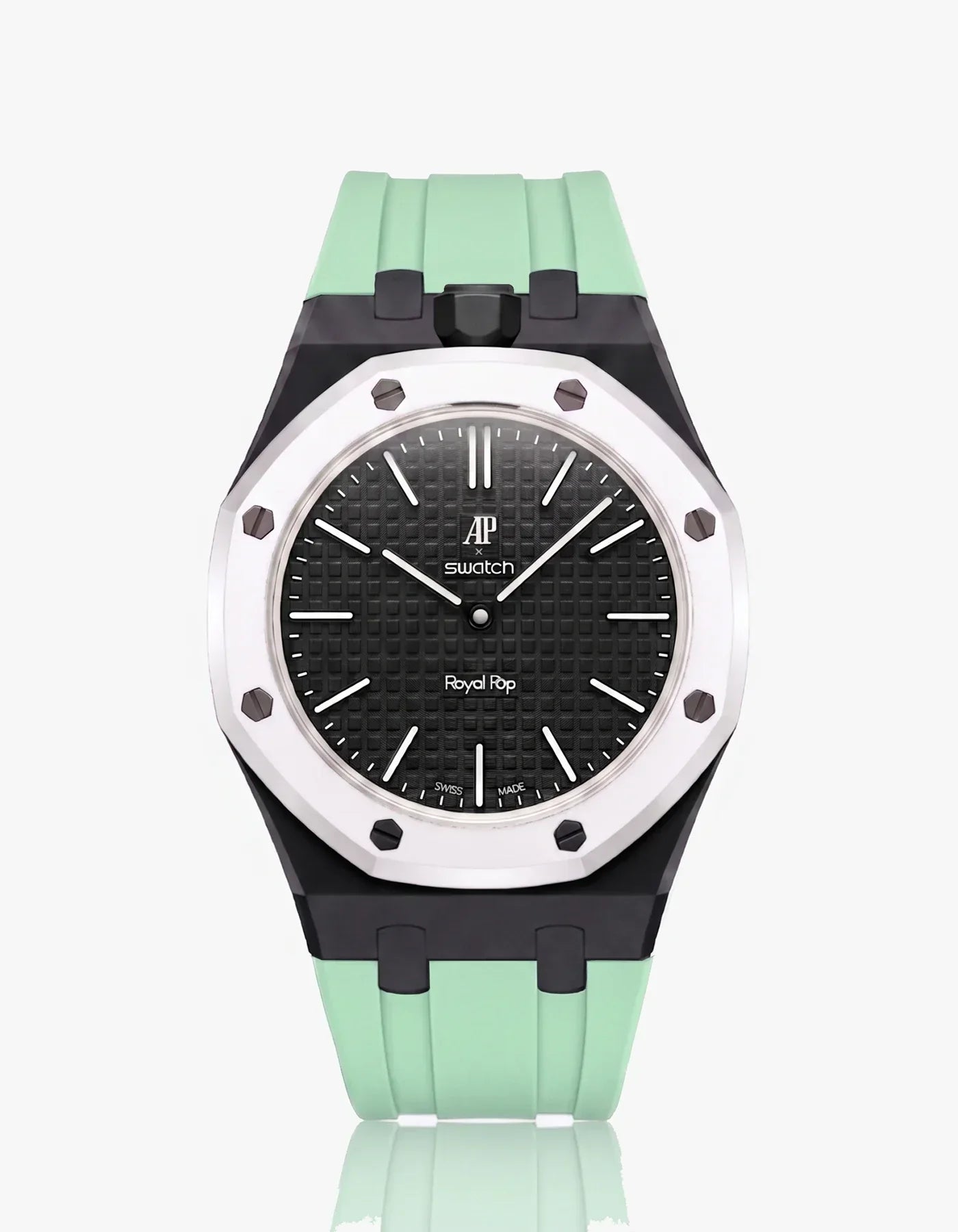 Silicone Strap & Bioceramic Case Royal Pop Ocho Negro(Customize  Colors)