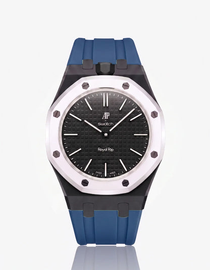 Silicone Strap & Bioceramic Case Royal Pop Ocho Negro(Customize  Colors)