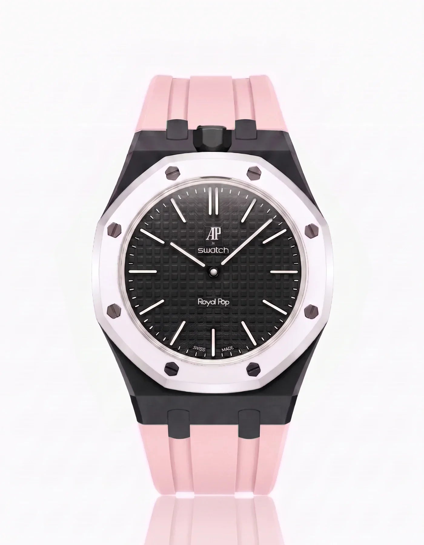 Silicone Strap & Bioceramic Case Royal Pop Ocho Negro(Customize  Colors)