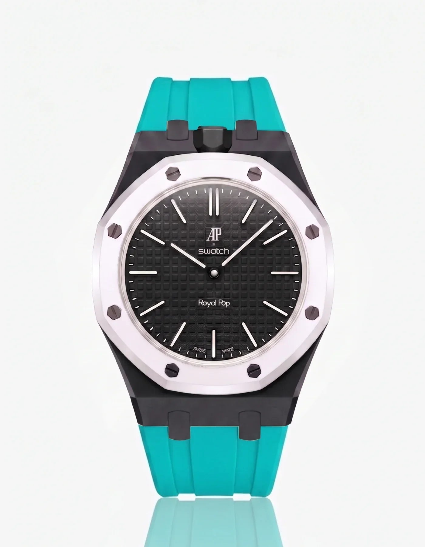 Silicone Strap & Bioceramic Case Royal Pop Ocho Negro(Customize  Colors)