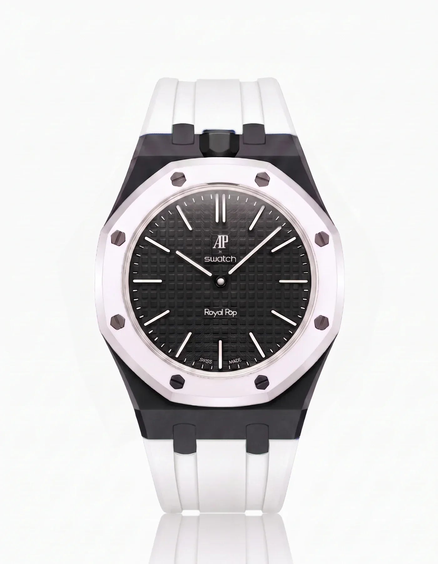 Silicone Strap & Bioceramic Case Royal Pop Ocho Negro(Customize  Colors)
