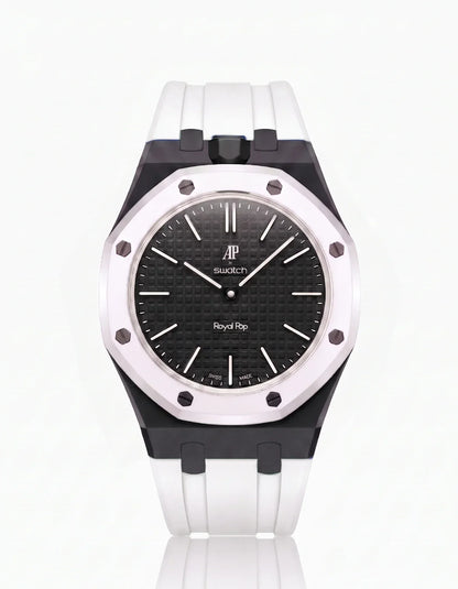 Silicone Strap & Bioceramic Case Royal Pop Ocho Negro(Customize  Colors)