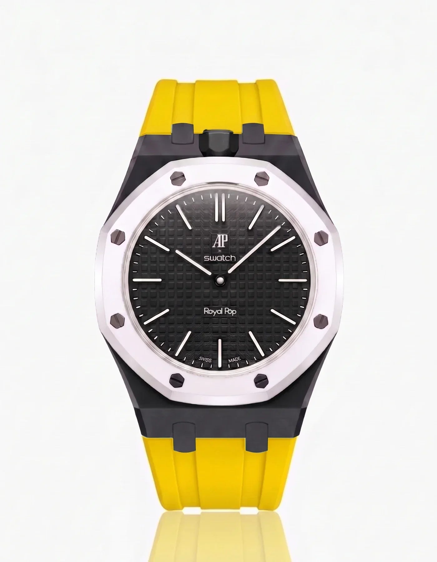 Silicone Strap & Bioceramic Case Royal Pop Ocho Negro(Customize  Colors)