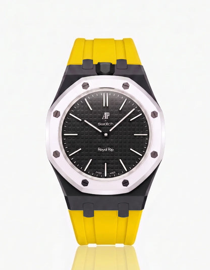 Silicone Strap & Bioceramic Case Royal Pop Ocho Negro(Customize  Colors)