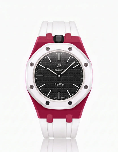 Silicone Strap & Bioceramic Case Royal Pop Ocho Negro(Customize  Colors)