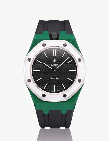 Silicone Strap & Bioceramic Case Royal Pop Ocho Negro(Customize  Colors)