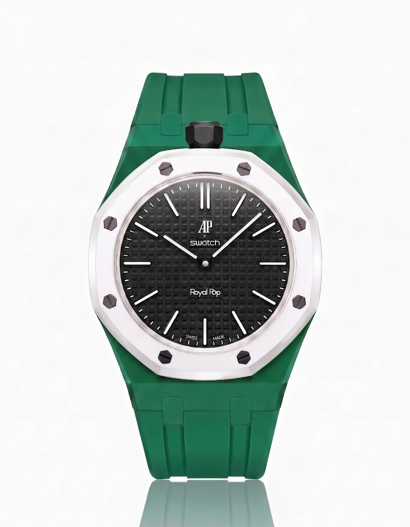 Silicone Strap & Bioceramic Case Royal Pop Ocho Negro(Customize  Colors)