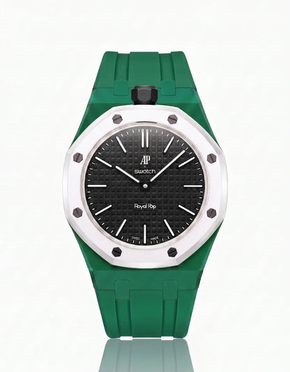 Silicone Strap & Bioceramic Case Royal Pop Ocho Negro(Customize  Colors)